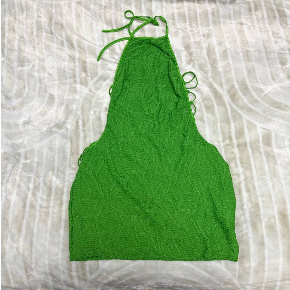NWOT-L-Shein Amplova Textured Halter Mini Dress